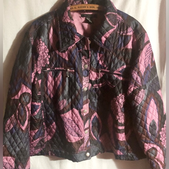 SilkLand Jackets & Blazers - Silk-land Jacket Sz XL Silk Purple Button Down Trucker Quilted Warm Winter